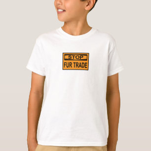 Stop de bont handel oranje bord t-shirt