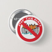 Stop De Boten Ronde Button 5,7 Cm (Voorkant /achterkant)