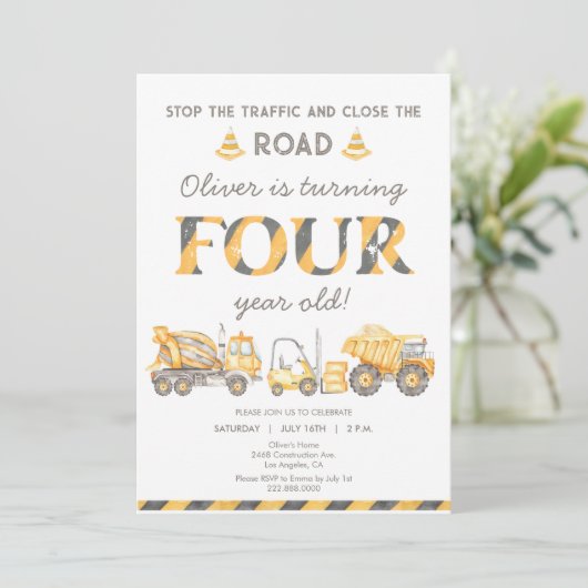 Stop de bouw van de verkeersader 4e verjaardag kaart (Staand voorkant)