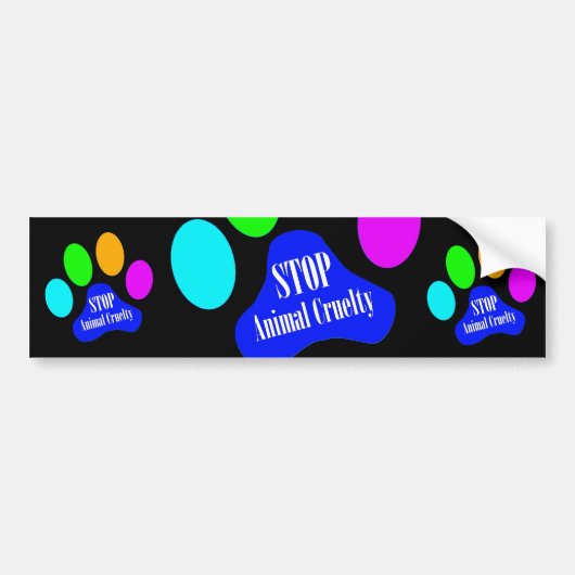 Stop de Bumpersticker van dierenmishandeling (zwar (Voorkant)