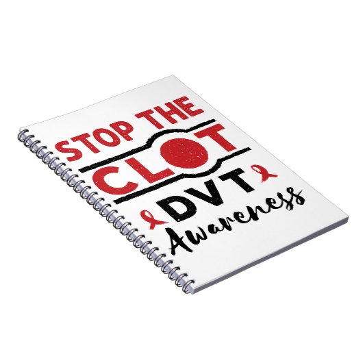 Stop de Clot DVT Awareness Deep Trombose Notitieboek (Rechterzijde)