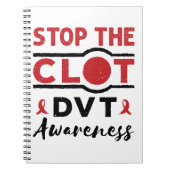 Stop de Clot DVT Awareness Deep Trombose Notitieboek (Voorkant)