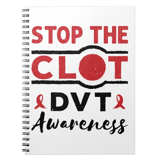Stop de Clot DVT Awareness Deep Trombose Notitieboek (Voorkant)