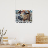 Stop de dierenmishandeling met bruin varken poster (Keuken)
