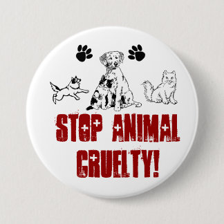 STOP DE DIERLIJKE KRACHT! speld Ronde Button 7,6 Cm