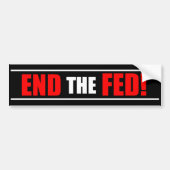 Stop de Fed! Bumpersticker - Rood en zwart (Voorkant)