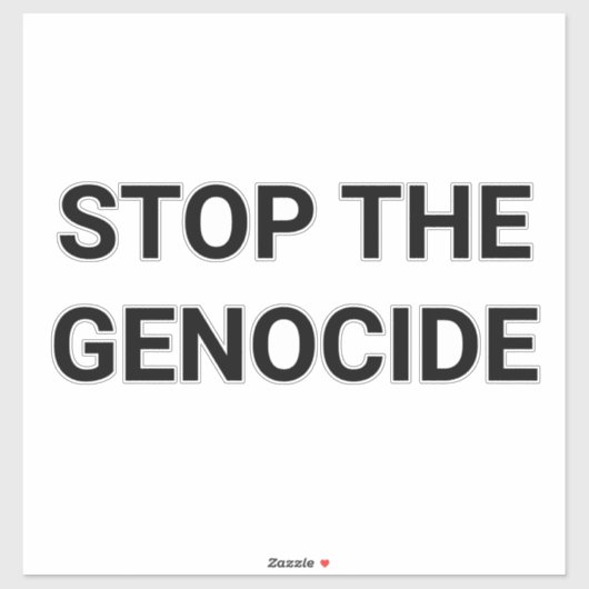 STOP DE GENOCIDE Hankamer Artjunkhaus Sticker (Vel)