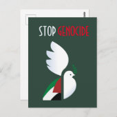 Stop de genocide – het Briefkaart voor een vrij Pa (Voorkant / Achterkant)