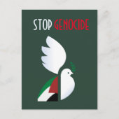 Stop de genocide – het Briefkaart voor een vrij Pa (Voorkant)