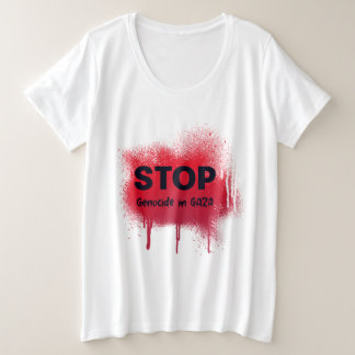 Stop de genocide in Gaza Grote Maat T-shirt