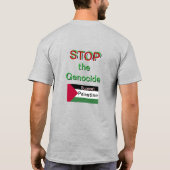 "Stop de genocide"Mannen Basic T-Shirt (Achterkant)