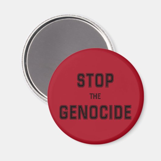STOP de genocide | Zeg nee tegen genocide | Genoci Magneet (Voorkant / Achterkant)