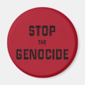 STOP de genocide | Zeg nee tegen genocide | Genoci Magneet (Voorkant)