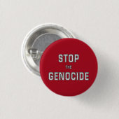 STOP de genocide | Zeg nee tegen genocide | Genoci Ronde Button 3,2 Cm (Voorkant /achterkant)