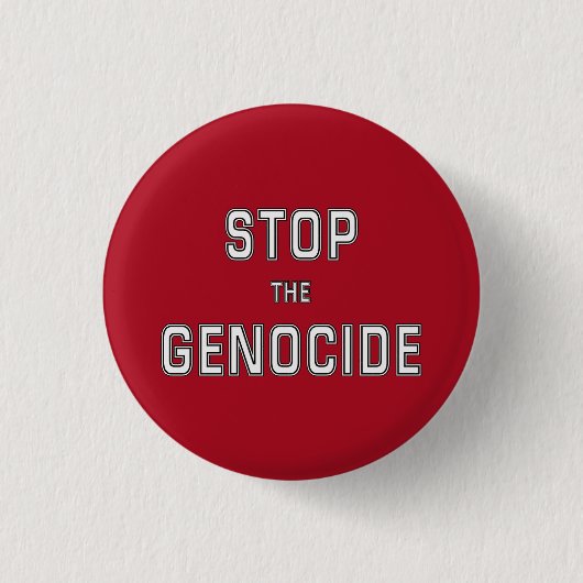 STOP de genocide | Zeg nee tegen genocide | Genoci Ronde Button 3,2 Cm (Voorkant)