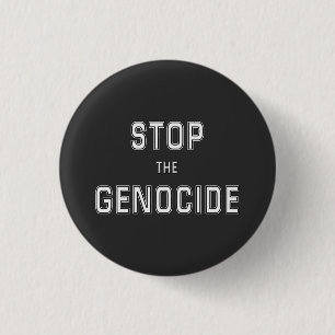 STOP de genocide Zeg nee tegen genocide Genoci Ronde Button 3,2 Cm