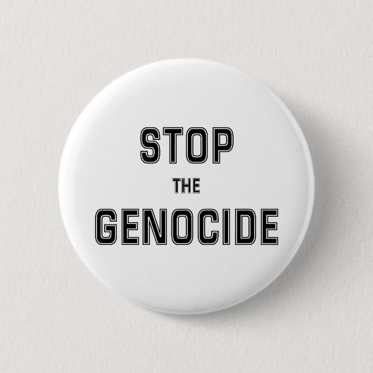 STOP de genocide | Zeg nee tegen genocide | Genoci Ronde Button 5,7 Cm (Voorkant)