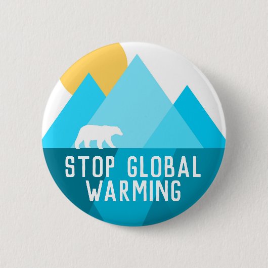 Stop de Global Warming Polar Beer Glacier Button (Voorkant)