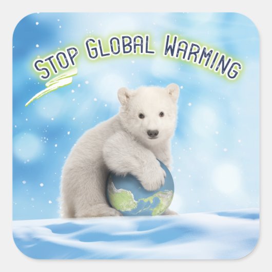Stop de Global Warming Polar Beer Stickers (Voorkant)