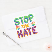 Stop de haat tegen de grote LGBT-Sticker Vierkante Sticker (Envelop)