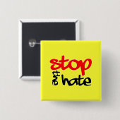Stop de Haat Vierkante Button 5,1 Cm (Voorkant /achterkant)