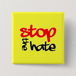 Stop de Haat Vierkante Button 5,1 Cm