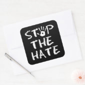 stop de Haat Vierkante Sticker (Envelop)