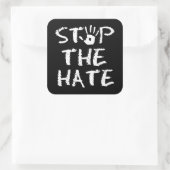 stop de Haat Vierkante Sticker (Tas)