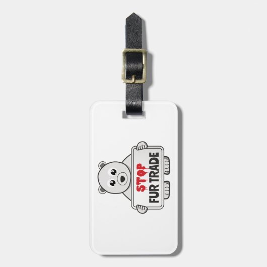 Stop de handel in zand polarBeer Bagagelabel (Voorkant verticaal)
