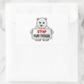 Stop de handel in zand polarBeer Rechthoekige Sticker (Tas)