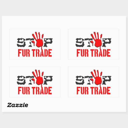 Stop de handel rechthoekige sticker (Vel)