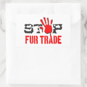 Stop de handel rechthoekige sticker (Tas)