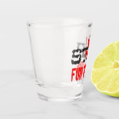 Stop de handel shot glas (Links)
