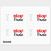 Stop de Hate Rechthoekige Sticker (Vel)