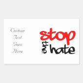 Stop de Hate Rechthoekige Sticker (Voorkant)