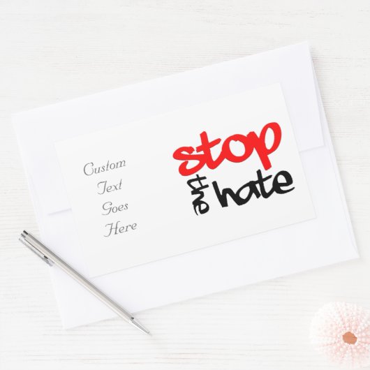 Stop de Hate Rechthoekige Sticker (Envelop)