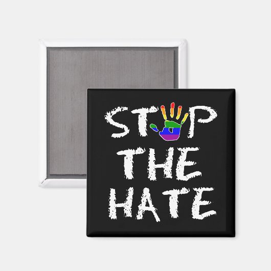 Stop de hate regenboogvlag magneet (Voorkant / Achterkant)
