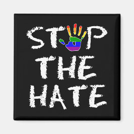 Stop de hate regenboogvlag magneet