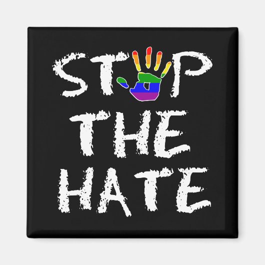 Stop de hate regenboogvlag magneet (Voorkant)