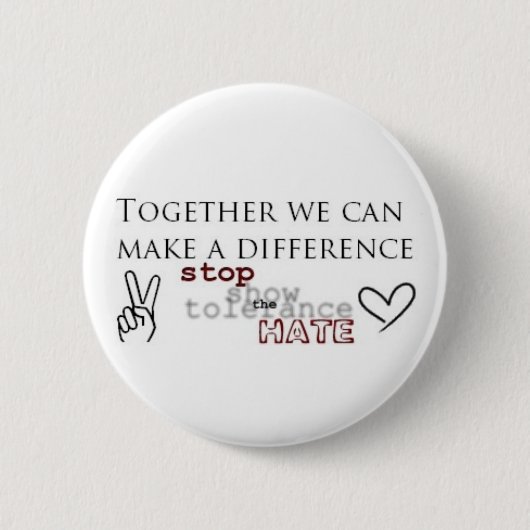 Stop de Hate Ronde Button 5,7 Cm (Voorkant)