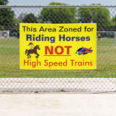 Stop de hogesnelheidsspoorlijn tegen de verwoestin spandoek (Insitu)