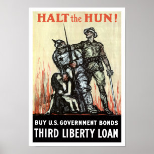 Stop de Hun! Koop Amerikaanse staatsobligaties — W Poster