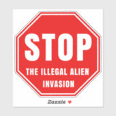 STOP DE ILLEGALE BUITENAARDSE INVASIE STICKER (Vel)