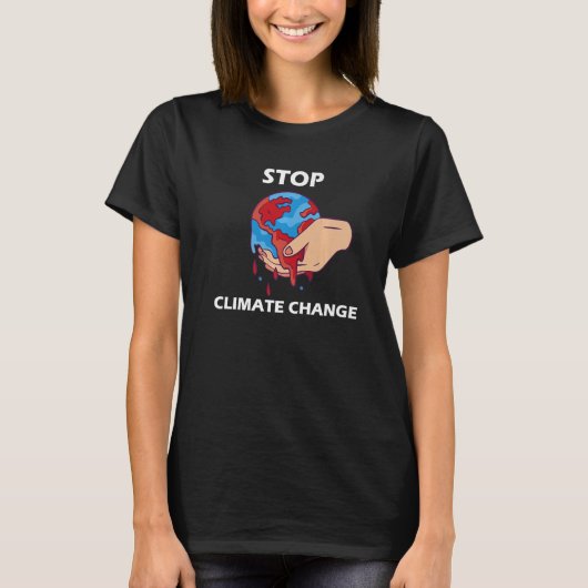 Stop de klimaatverandering broeikaseffect klimaat t-shirt (Voorkant)