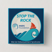 Stop de knop Rock Square Vierkante Button 5,1 Cm (Voorkant)