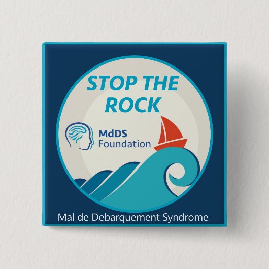 Stop de knop Rock Square Vierkante Button 5,1 Cm (Voorkant)