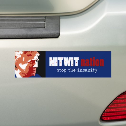 Stop de krankzinnigheid bumpersticker (Op auto)