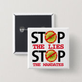 Stop de Lies Vierkante Button 5,1 Cm (Voorkant /achterkant)