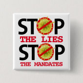 Stop de Lies Vierkante Button 5,1 Cm (Voorkant)