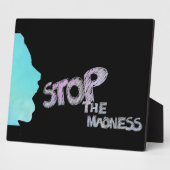 Stop de Madness Plaque Fotoplaat (Zijkant)